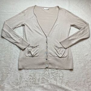 Soft Surroundings Light Brown Linen Blend Cardigan Size Small